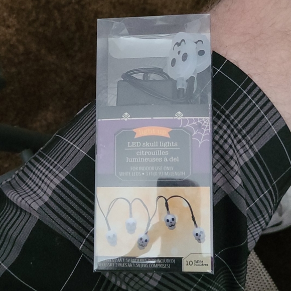 Halloween led skull lights small string of 10 - Picture 3 of 4